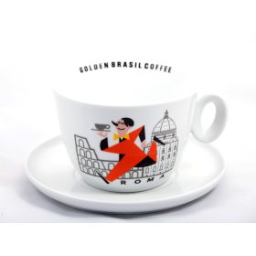   Golden Brasil Caffé Colosseo porcelán cappuccino csésze + csészalj