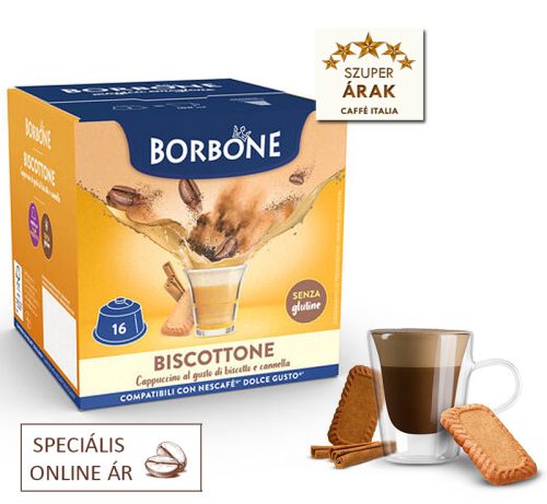 Caffé Borbone Biscottone kekszes cappuccino Dolce Gusto kapszula 16 db