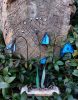 Kézzel festett Tiffany üveg mezei virágok fa talapzaton 23×27,5 cm