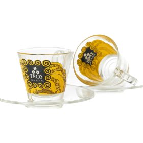 Epos Caffé üveg espresso csésze + csészealj