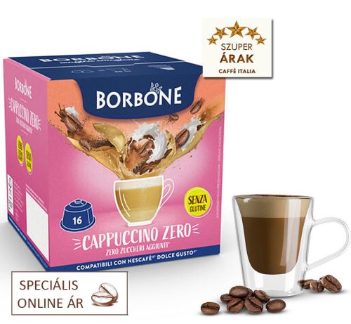 Caffé Borbone Cappuccino Zero cukormentes cappuccino Dolce Gusto kapszula 16 db