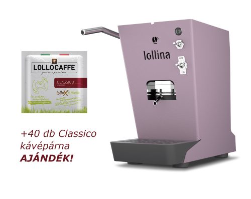 Lollo Caffé Lollina Plus ESE Pod kávépárnás kávéfőző lila + 40 ajándék kávépárna