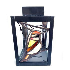Madaras Tiffany üveg lámpás 10×16 cm