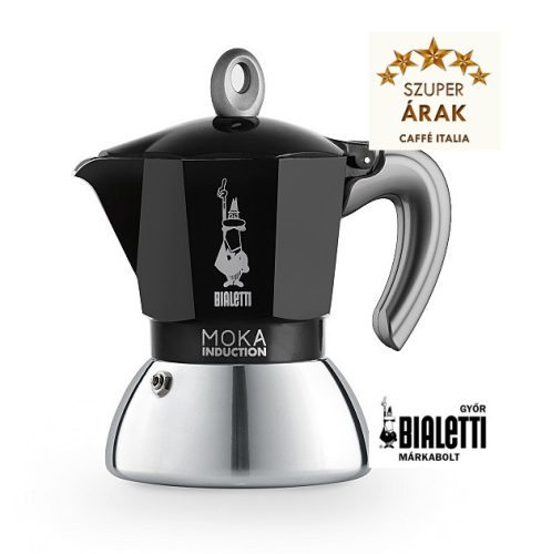 Bialetti Moka Induction 4 személyes inox kávéfőző fekete