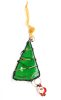 Tiffany üveg karácsonyfa Mikulással és gyönggyel 
