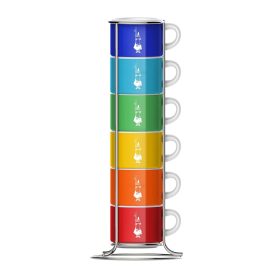 Bialetti színes espresso csésze szett 6 db állvánnyal